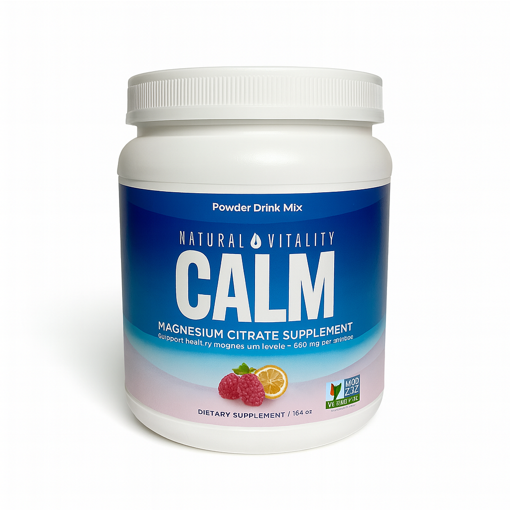 Natural Vitality CALM - Suplemento de Citrato de Magnesio en Polvo (Sabor Frambuesa-Limón)