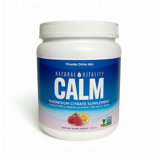 Natural Vitality CALM - Suplemento de Citrato de Magnesio en Polvo (Sabor Frambuesa-Limón)